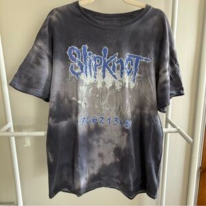 Slipknot faded graphic tee with grey tie dye